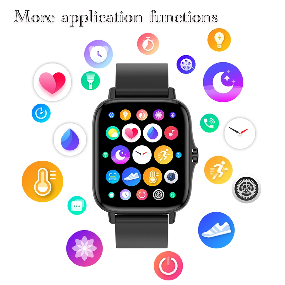 T42 Smart Watch For Men Women Digital Watches 1.7 Inch Smartwatch Blood Pressure Health Monitor Clock Music Call for Android IOS