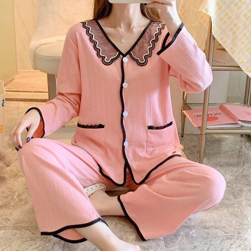 

Women's Pajamas Set Spring and Autumn Ladies Pyjamas Long-Sleeve Pajamas Women Pajama Women's Home Service Pijama Mujer E200