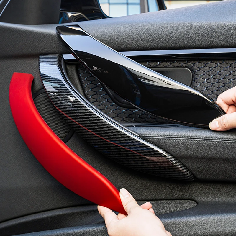 

Car Interior Carbon Fiber Door Handle Protective Cover Decorative Cover For 3 4 Series F30 F31 F34 F35 Styling Accessories