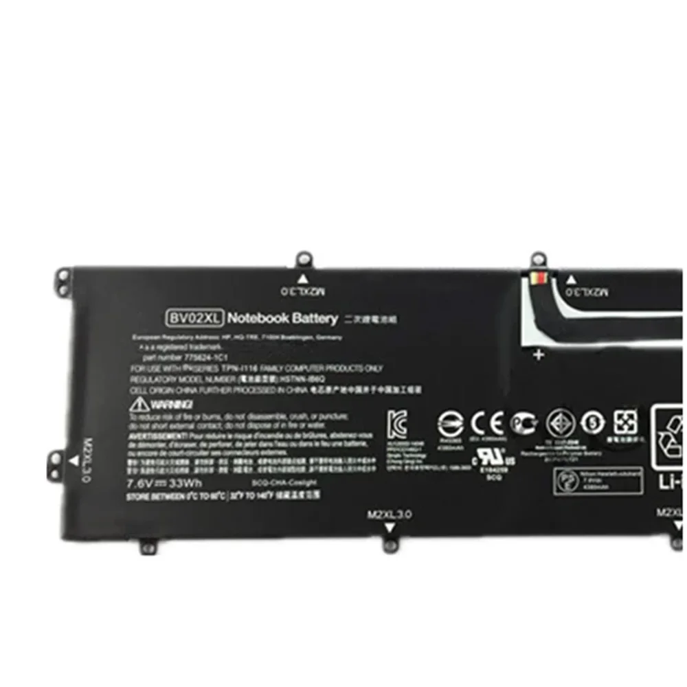 7 6 В 33 Втч BV02XL Аккумулятор для ноутбука HP ENVY X2 съемный 13 775624 -1С1 776621 -001 HSTNN-IB6 13-J050NA