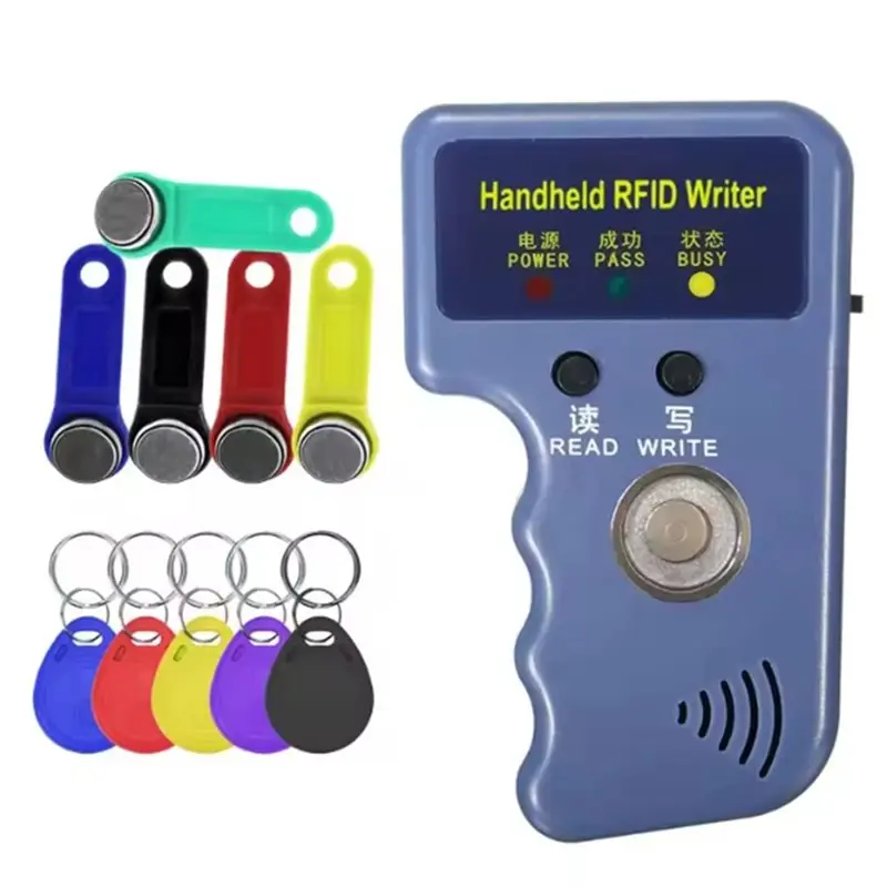Фото 【День отца】RW1990 I-Button Handheld Copier Kit RFID Duplicator Reader 125Khz T5577 Keychain EM4305 CET5200 TM Chip Cards RW19 №1