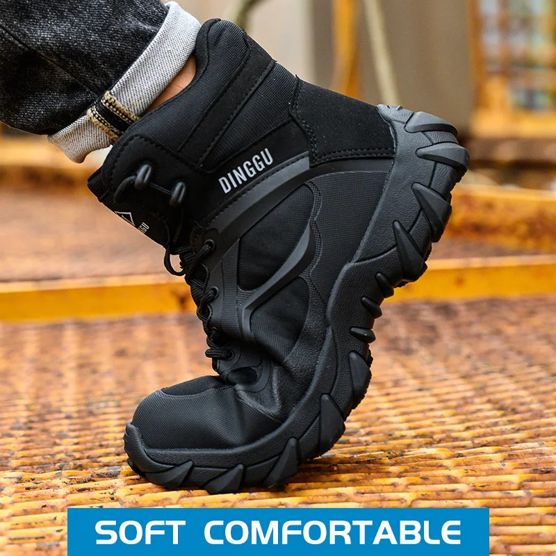 Защитные ботинки мужские рабочие с защитой от проколов обувь со стальным носком