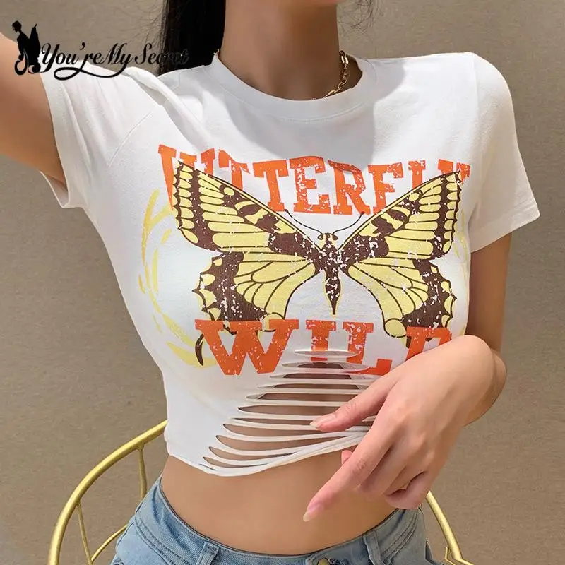 

Женская футболка с графическим принтом [You Are My Secret], укороченный топ с коротким рукавом Y2K, Повседневная модная Осенняя пикантная укороченна...