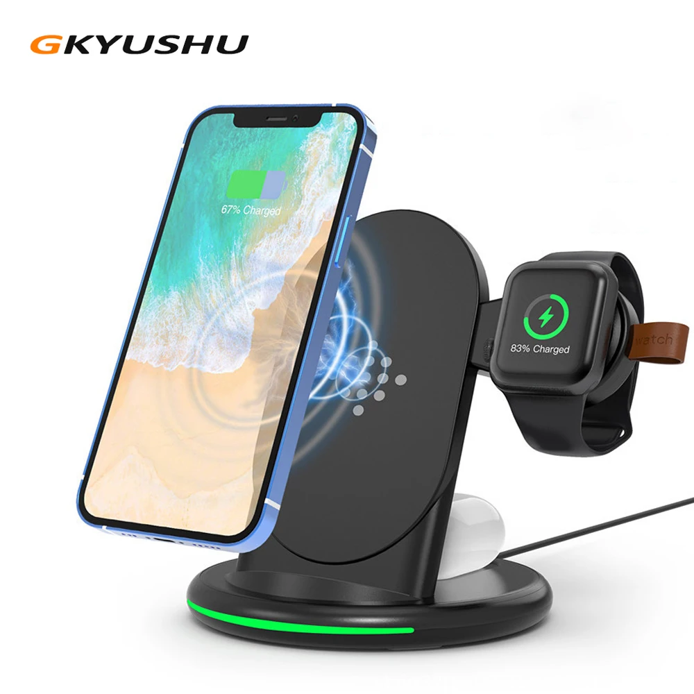 

Magnetic 3 in 1 Wireless Charger Xiaomi Iphone12,13 Samsung Huawei Mobile Phone Accessories Integrated Wireless Charger