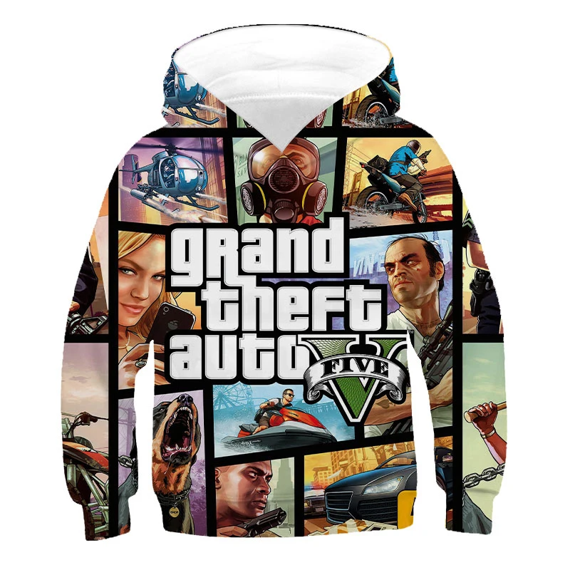 

Grand theft auto 3d fun gta 5 fantasia hoodies manga longa estilo rua hooed jaqueta de alta qualidade meninos meninas gta5 jogo