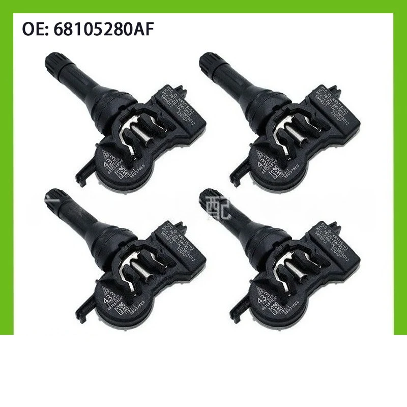 Фото 68105280AF 1/4 шт. tpms датчик давления в шинах для JEEP Compass Renegade 2014-2021 для Chrysler Pacifica 2016-2024 годов 433 МГц №1