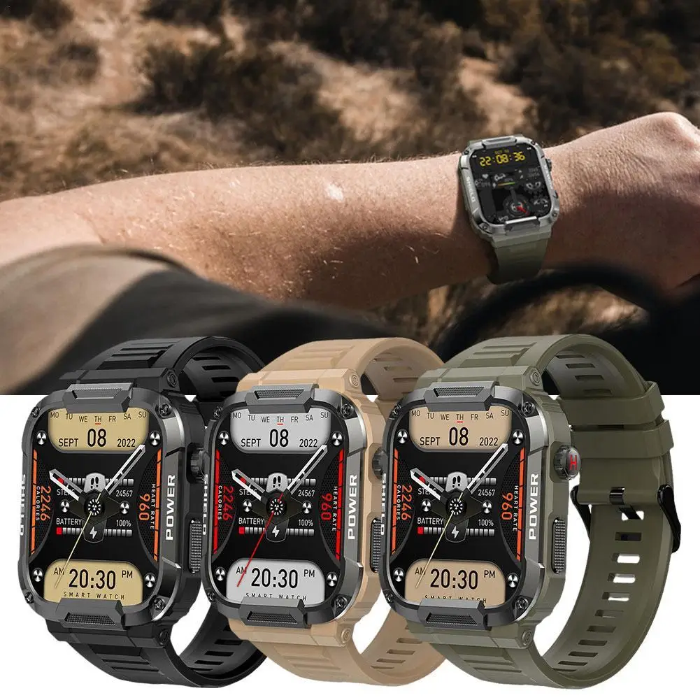 

Rugged Military Smart Watch MK66 Men For Android Ios Ftiness Watches Ip68 Waterproof 1.85'' Bluetooth Call Smartwatch 2023