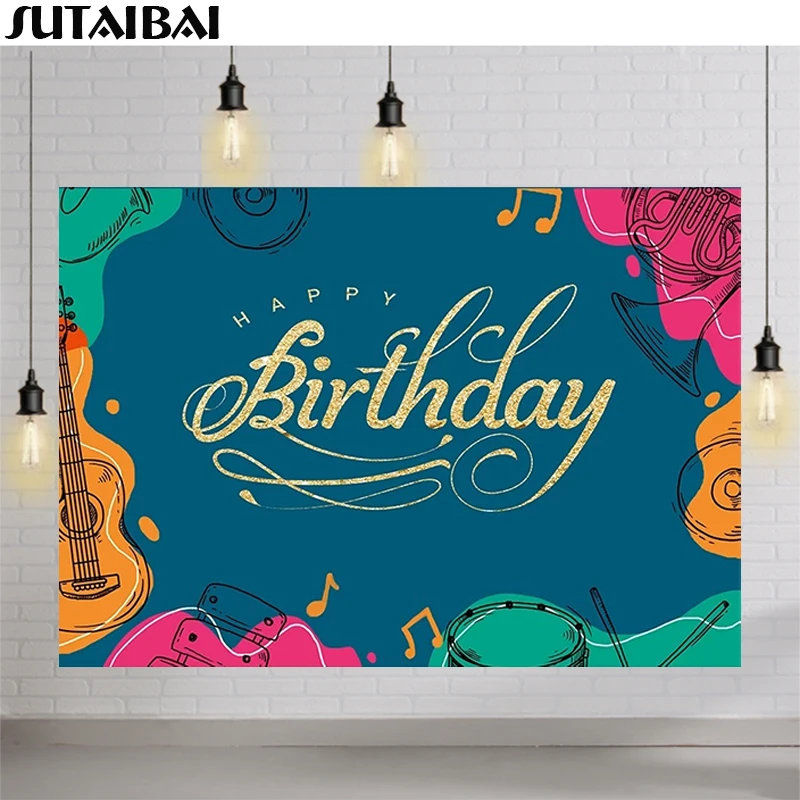 Musical Backdrop for Kids Birthday Party Decor Banner Music Photography Social Media Theme Party for Teens Adults Kids Party