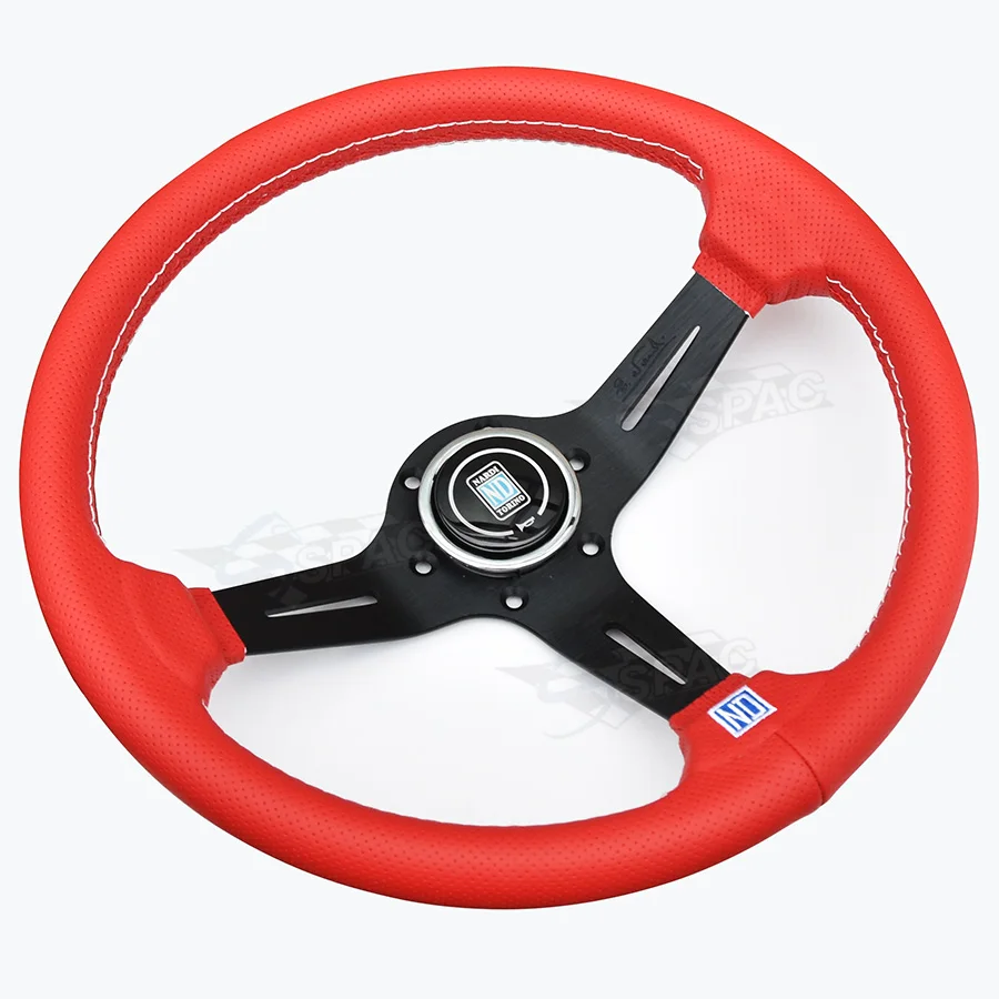 Руль JDM в спортивном стиле 350 мм глубокое отверстие кожаный материал игровое