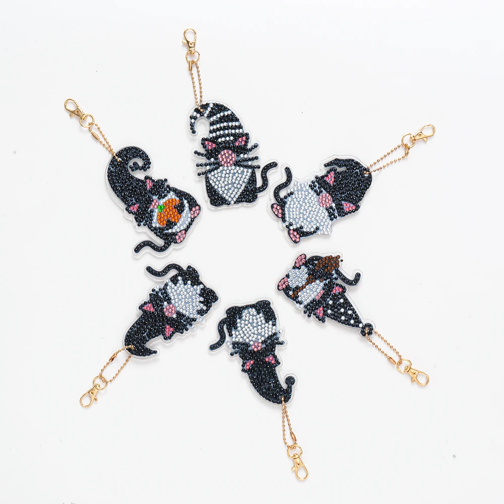 

5 шт., брелки для ключей с вышивкой крестиком