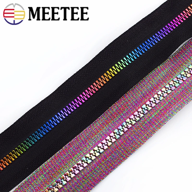 

Meetee 2/4/8M 5# Resin Coded Coil Zipper for Bag Decoration Zippers Coat Jacket Repair Sewing Zips DIY Garment Tailor Accessory