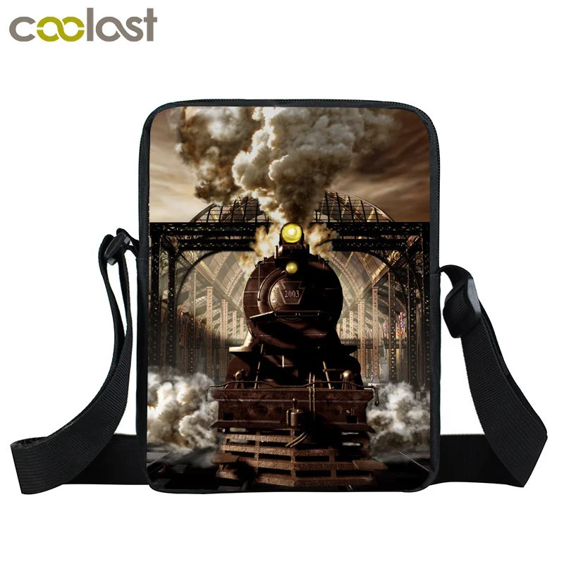 

Cute Locomotive / Steam Train Messenger Bag Women Handbags Student Bookbag Shoulder Bags Girls Satchel Portable Cross Bag Gift