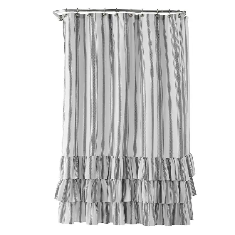 

Ruffle Printed Polyester Fabric Shower Curtain, Charcoal/White, 72 Pink curtains for bedroom Bathroom decoraction Lion sunglasse