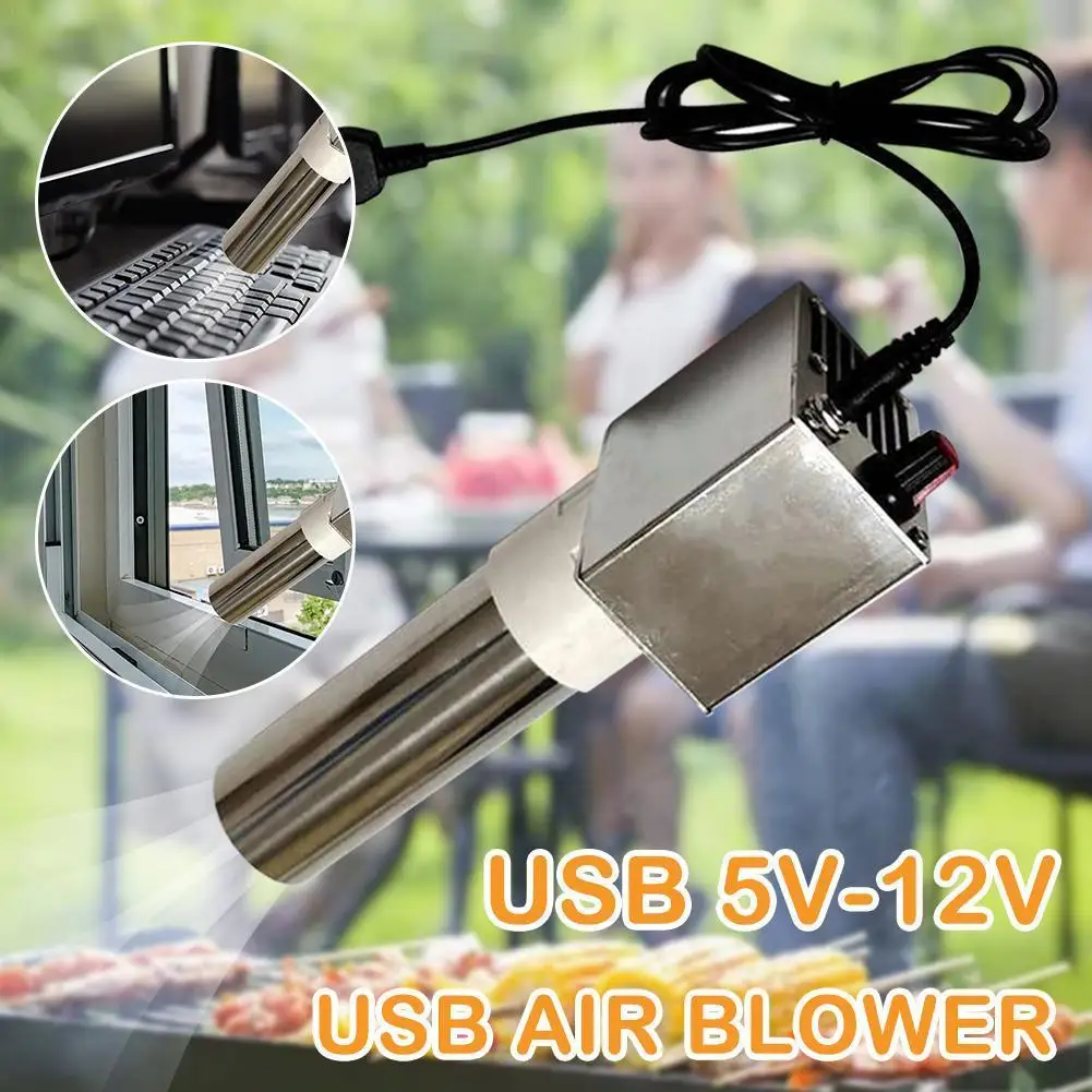 

5V-12V Usb Blower Speed-regulating Grill Wood Stove Fan Outdoor Portable Mobile J2Z7