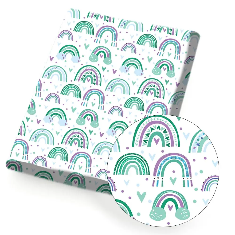 Полиэфирная хлопчатобумажная ткань By The Meter тканевый лист с радужным принтом