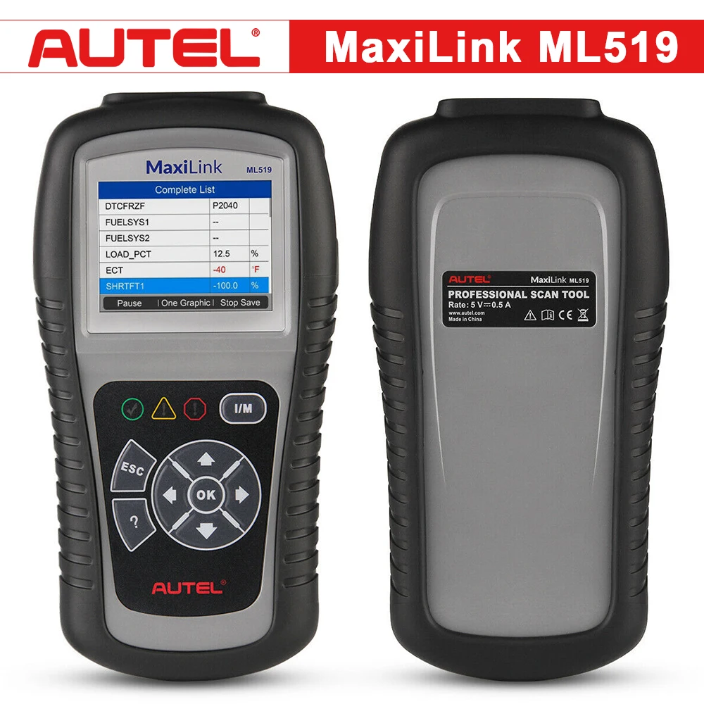 

Autel MaxiLink ML519 Full OBD2 Scanner Code Reader All 10 modes OBDII/EOBD Car Diagnostic Tool Same Function with AL519