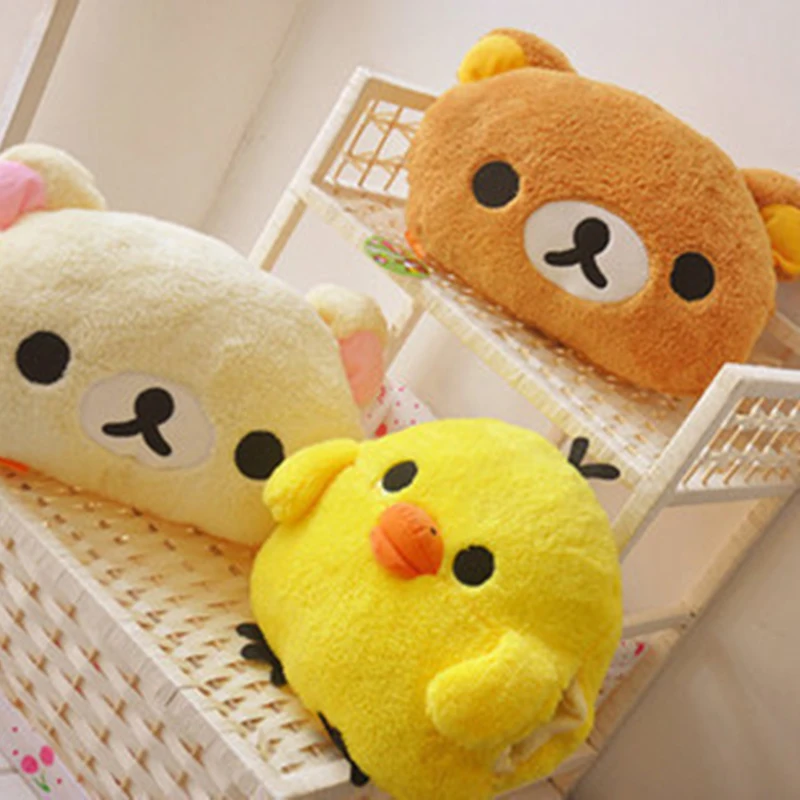 

Kawaii Rilakkuma Peluche Plush Pillow Toy Kiiroitori Chick Couple Teddy Bear Hand Warmer Stuffed Doll Sofa Cushion Xmas Gift