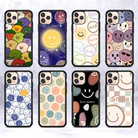 smiley face art phone case silicone pctpu case for iphone 11 12 13 pro max 8 7 6 plus x se xr hard fundas