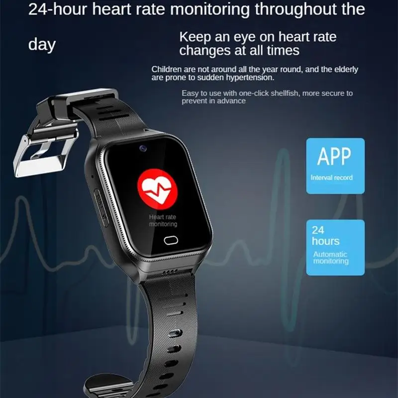 

Elderly Phone Watch 4G Intelligent GPS Positioning Health Monitoring Heart Rate Blood Pressure Anti Fall SOS Anti Loss Alarm