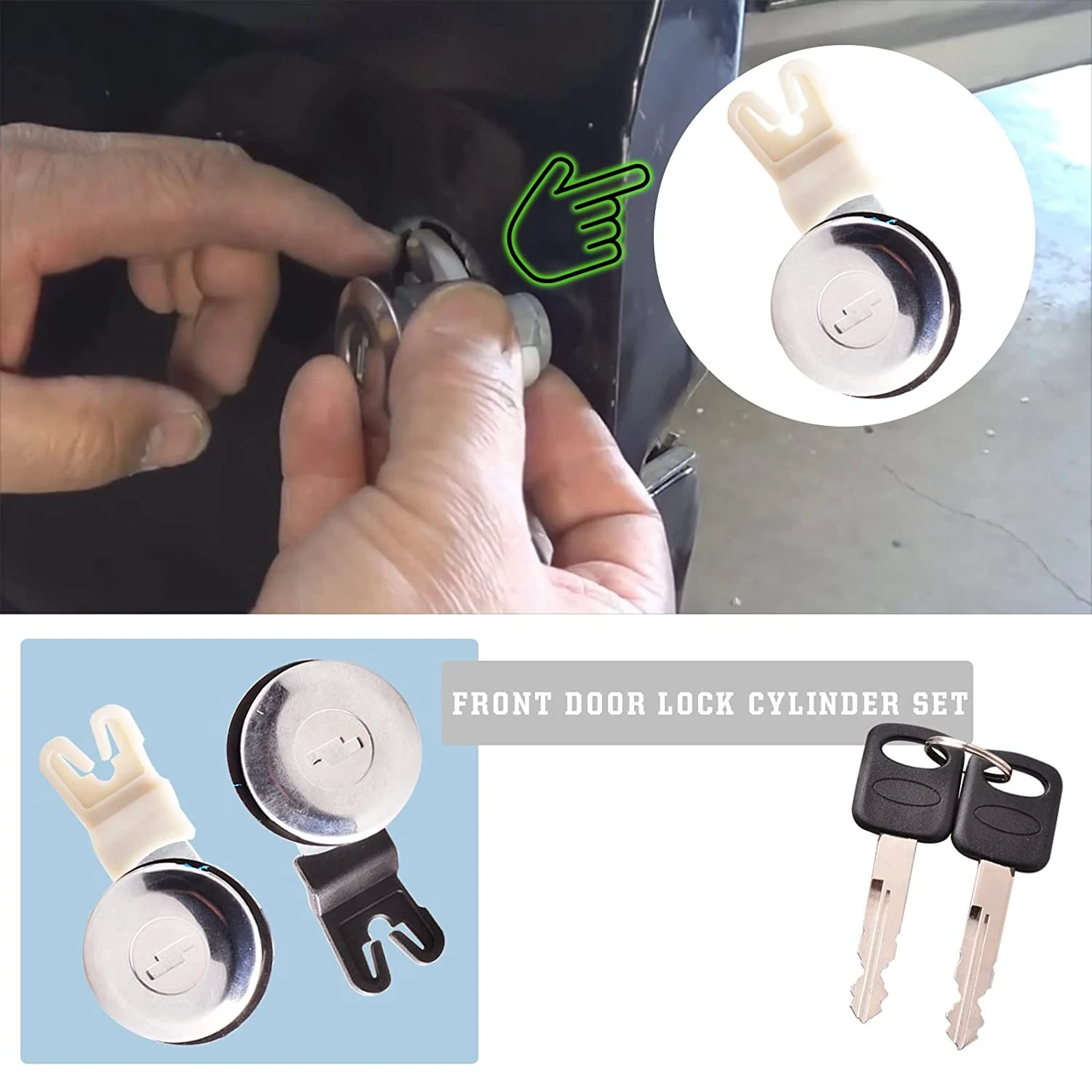 Набор цилиндров и ключей для дверного замка подходит Ford E150 E250 Econoline Van F150 F250 |