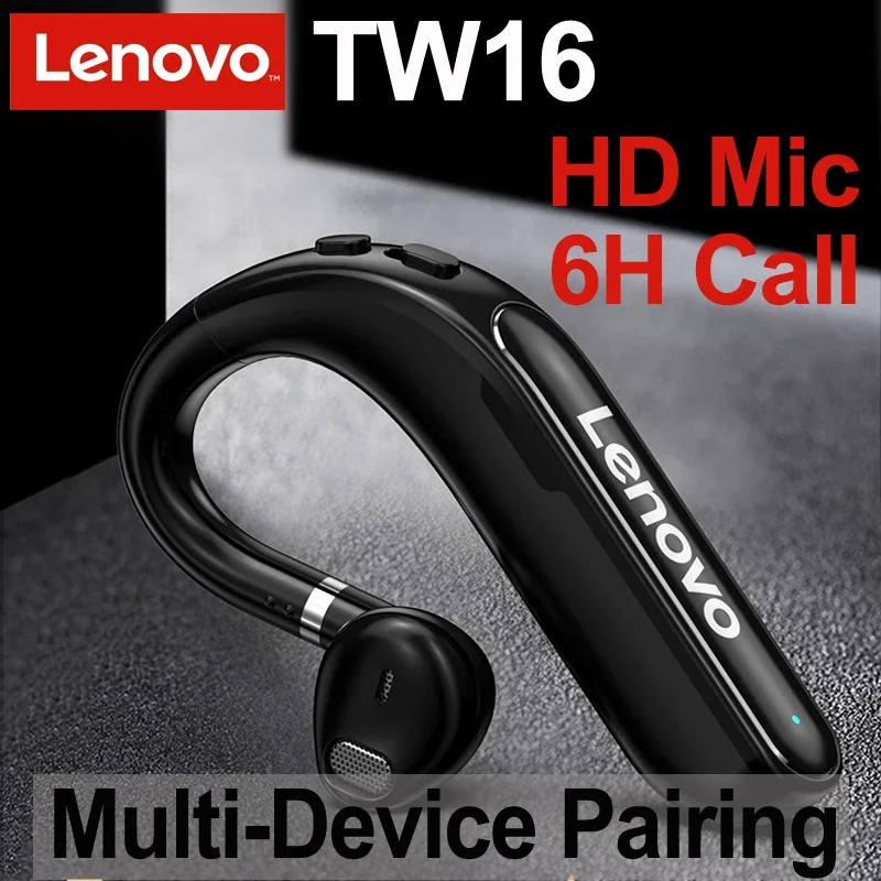 

Original Lenovo TW16 Earphone Wireless Bluetooth 5.0 Earhook Earbud With Mic Long Standby Headphones Headset For Driving Meeting