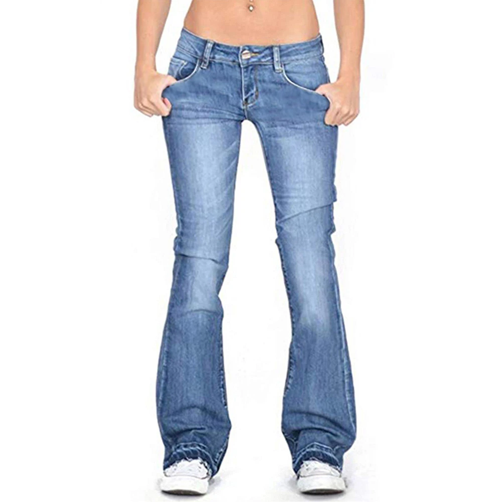 

Mid Rise Bootcut Jeans Flare Jeans for Women Bell Bottom Slim Pants Trousers