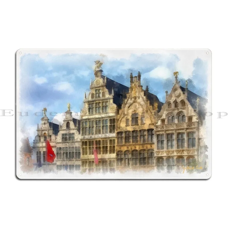 Гильддома в Grote Markt Антверпен металлический знак ржавые таблички на заказ кухня