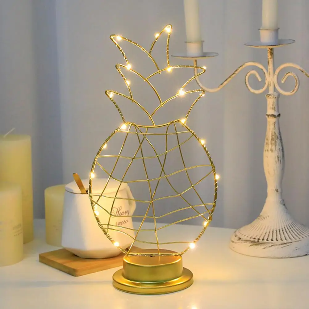 

Led Hollow Decorative Lamps Ornament Pineapple Cactus Shape Night Light For Christmas Day Decoration