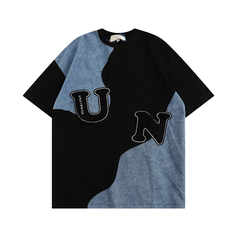 

UNCLEDONJM Patchwork t-shirt harajuku oversized t shirt summer Tops Tees goth clothes woman tshirts graphic t shirts