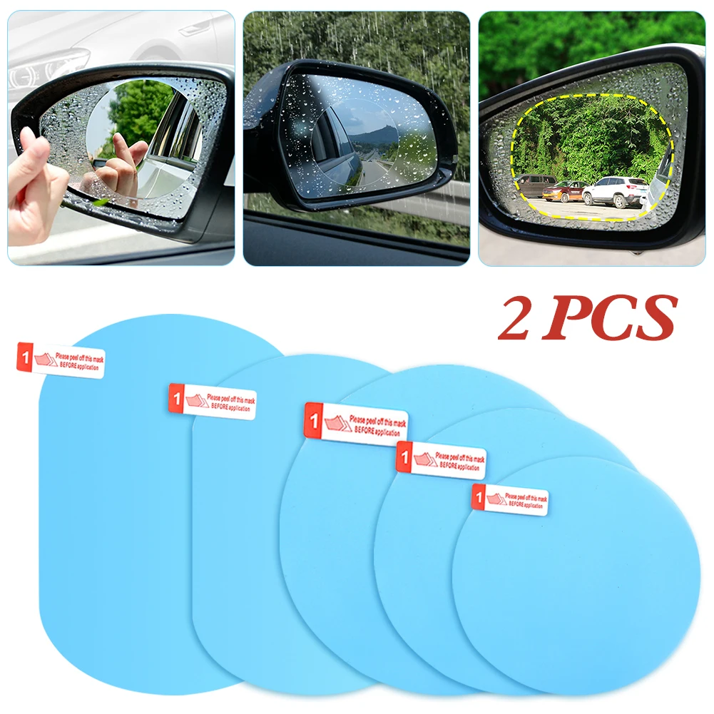 

2 Pcs Car Rainproof Clear Film Rearview Mirror Protective Anti Fog Waterproof Film Auto Sticker Accessories 100x145mm