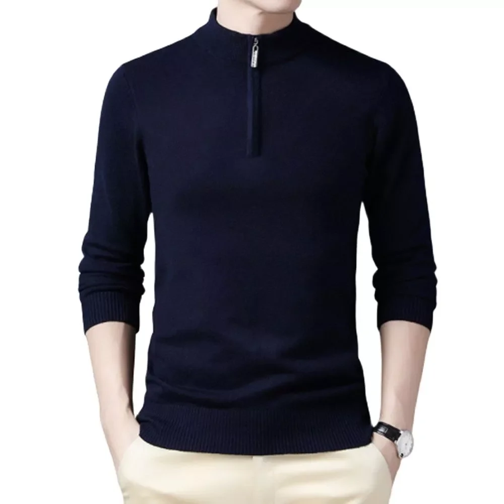 

NEW IN Sweaters Men Fashion Half Zip Pullover Slim Fit Jumpers Knitwear Sweater Men Winter Warm Casual Brand Sweater Man Pullove