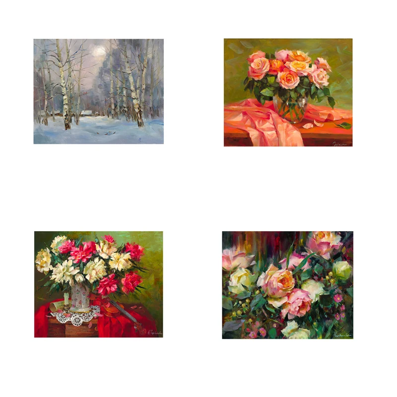 

1Pcs/Set Simple Landscape Flower Poster Room Wall Decorative Cute Interior Decors Painting Arts Aesthetics Home Garnish Supplies