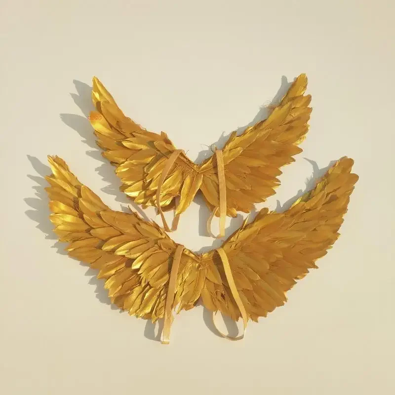 Взрослые и детские модели золотых крыльев Ангела перьев подиумная сценическая