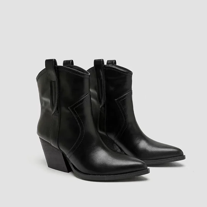 Женские ботинки челси с острым носком туфли на высоком каблуке Ankele массивная