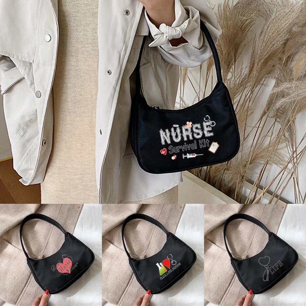 

Women Luxury Underarm Shoulder Bags Fashion Handbag Nurse Print Daily Design Totes Coin Purse Pouch Organizer Hobo Shoulder Bag