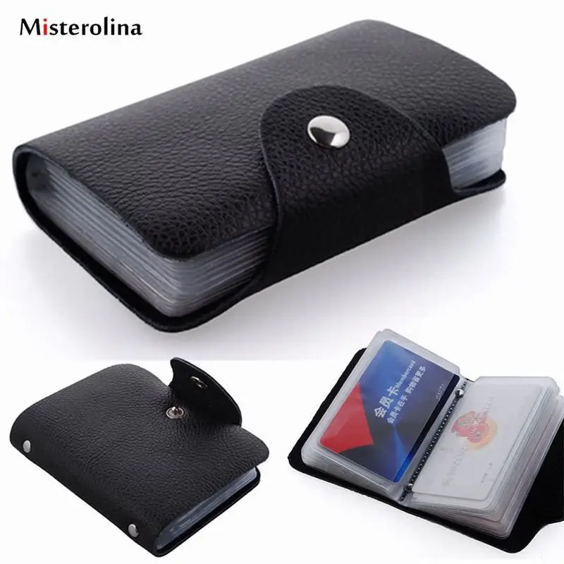 

PU Leather Function 12/24 Bits Card Case Business Card Holder Bag Men Card Passport ID Credit Wallet Women Passport Holder X1G8