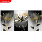 5D алмазная живопись, листья лотоса, алмазная вышивка, холст, постер, Алмазная мозаика, картина, украшение для дома, искусство