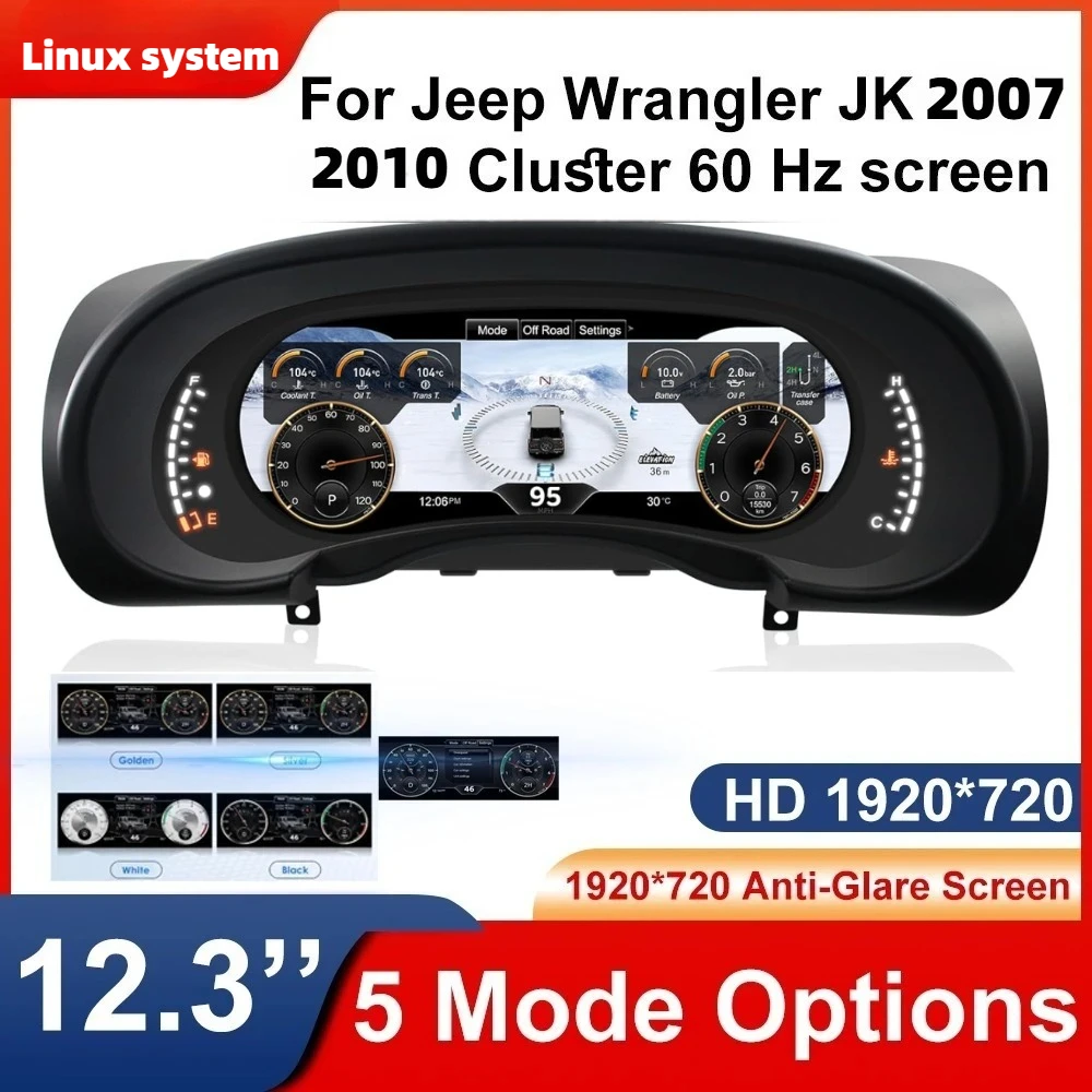 

Цифровой дисплей приборной панели для Jeep Wrangler JK 2007-2010, спидометр, подходящий для различных цифровых быстрых загрузок, Plug & Play