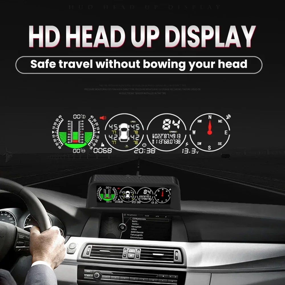 Фото Датчик давления в шинах X91 GPS TPMS для HUD-спидометра, измерителя уклонения, инклинометра, автомобильной системы точного позиционирования, компаса №5