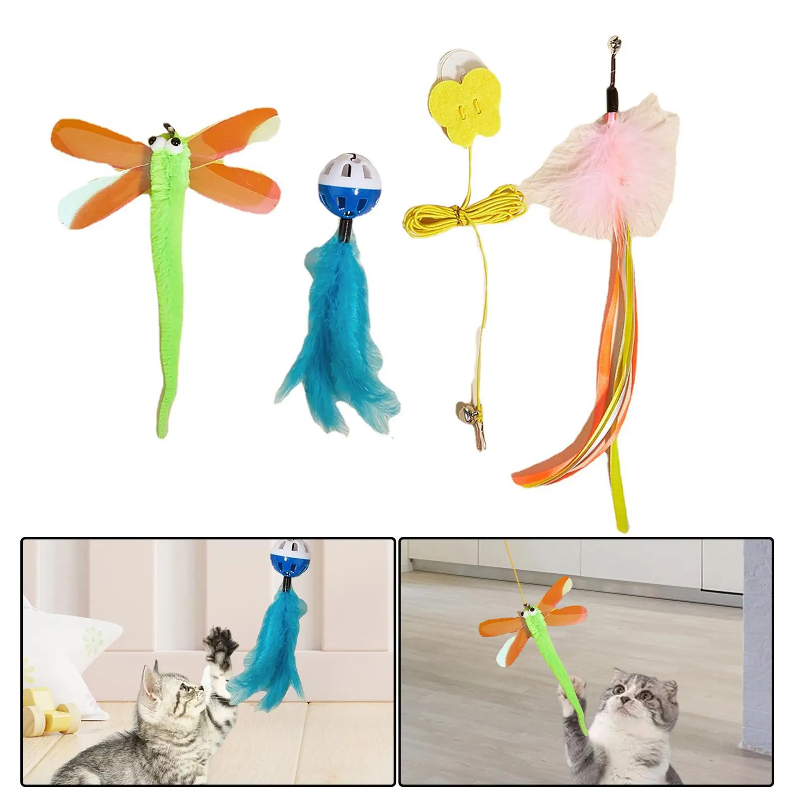 

Игрушки для кошек с подвесной дверью, выдвижная веревка, интерактивные игрушки для кошек, тизер, перо, лента, игрушка для упражнений, игрушки...