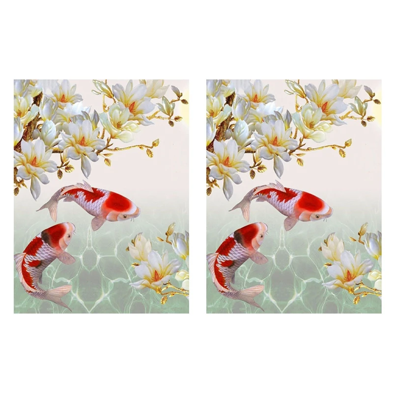 

NEW-2X DIY 5D Full Diamond Painting Kit Diamond Art Kits For Adults Koi Fish Paint With Diamonds Kits Diamonds Embroidery