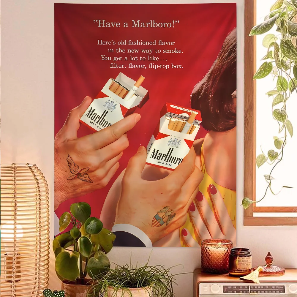M-Marlboro винтажные сигареты с принтом большой настенный гобелен дешевые настенные