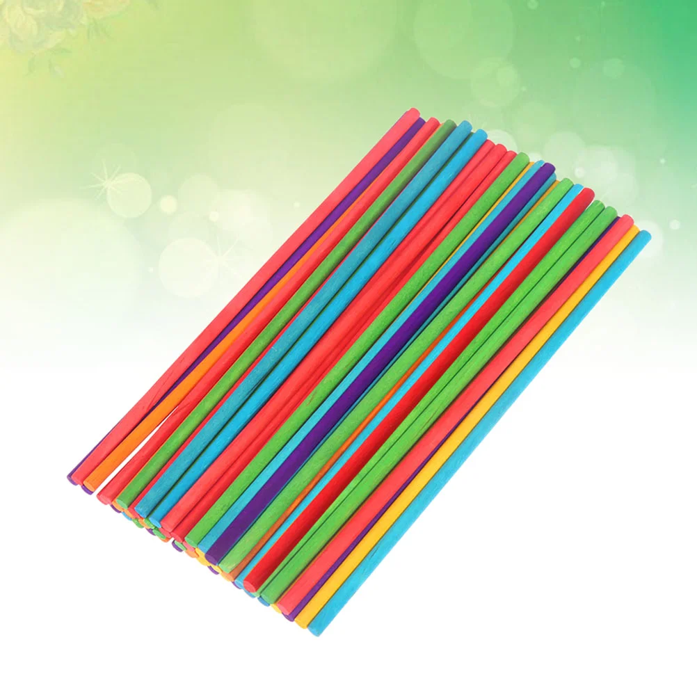 

50pcs Round Wooden Sticks DIY Wood Stick for Projects Sticks Painting Ice Cream Making Counting Crafting Projects