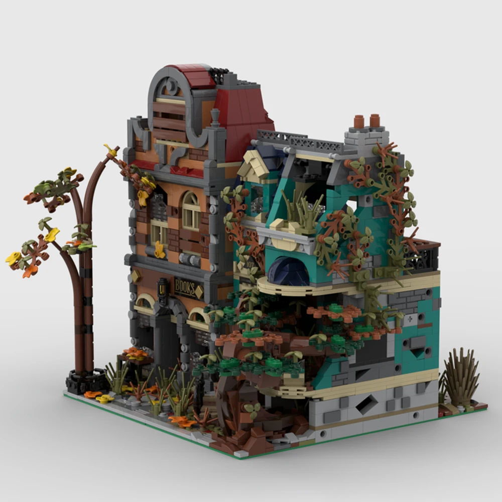 Новый город горячая распродажа вид на улицу Moc модульная библиотека модель Revelation