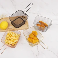 large stainless steel french fries food filter basket for fried potato chicken strip storage basket kitchen sieve mesh strainer