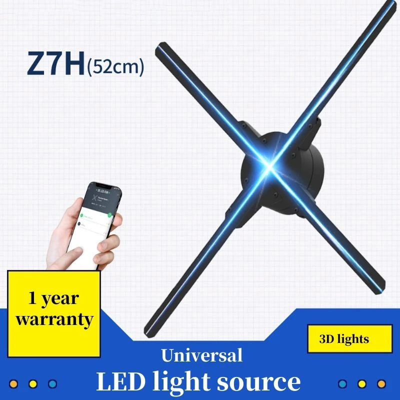 

Holographic advertising machine naked eye 3D fan screen 52 cm with WIFI mobile phone APP control advertising 3D light