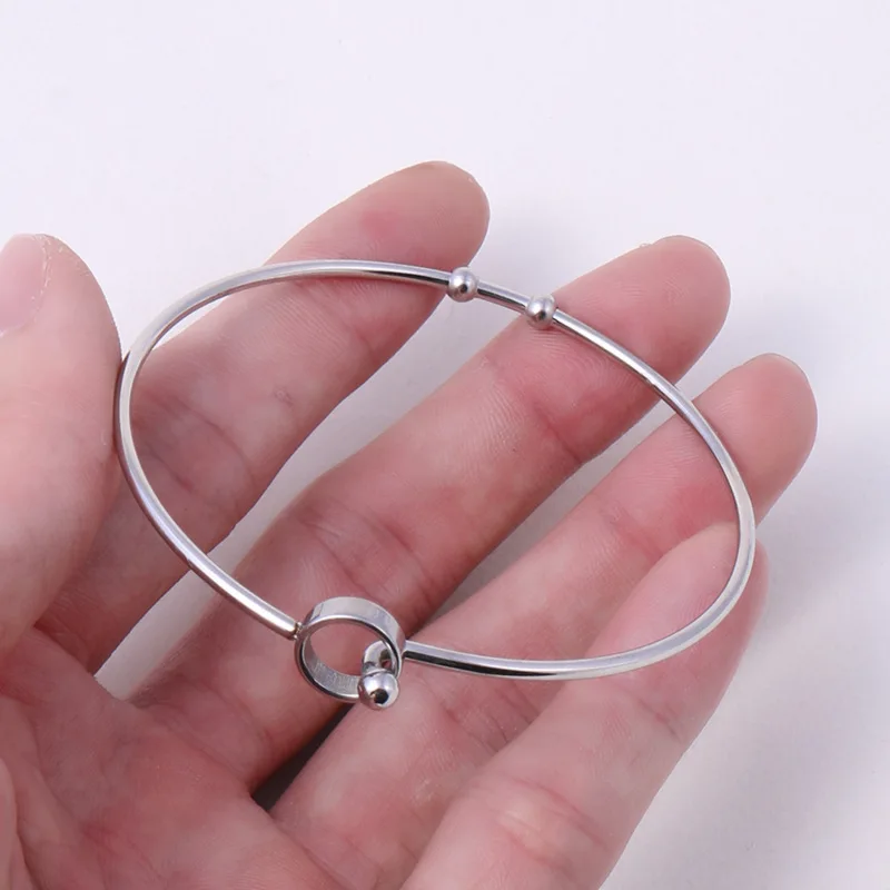 65mm Stainless Steel Bracelet 10mm Round Bead Cross Buckle Fashion Personalized New Bracelets Holder For DIY Jewelry Accessories