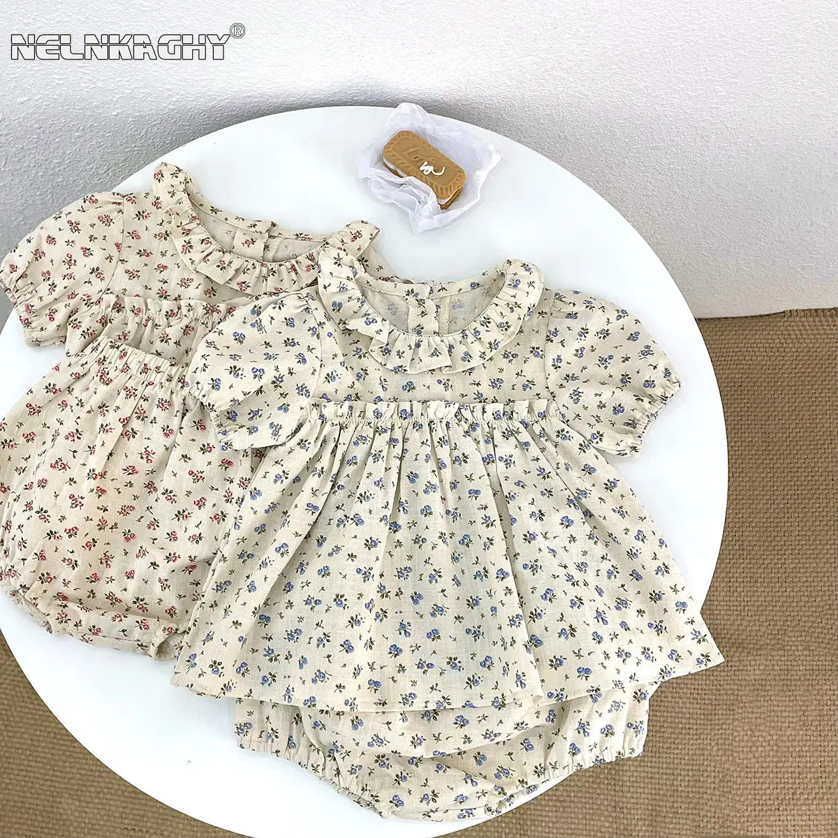 Kids Baby Girls Summer Short Sleeve Floral Ruched Top Tees T-shirts+bottoms Large PP Shorts Infant Newborn Clothing Set 2pcs