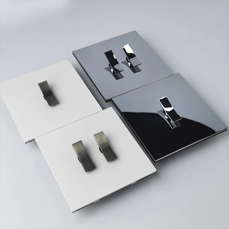 Роскошные тумблеры Niva Настенные переключатели из нержавеющей стали с белой