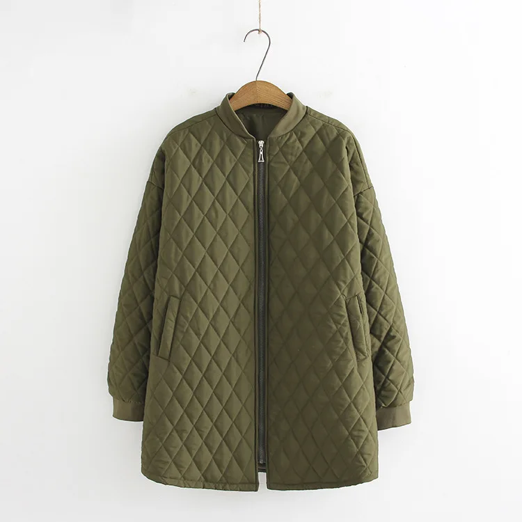 Cotton Parkas 2022 Winter Coat Women Fashion Oversized Jacket Fashion casual Mid-Length Lingge Jacket Overcoat Female Outfits